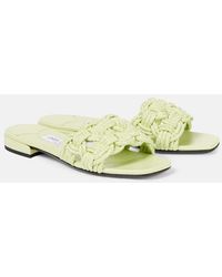 Jimmy Choo - Pantoletten Chara Aus Raffiabast Und Leder - Lyst
