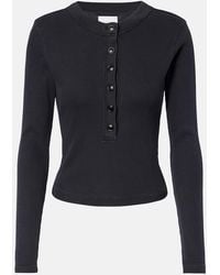 Citizens of Humanity - Varra Ribbed-Knit Jersey Henley Shirt - Lyst