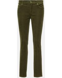 7 For All Mankind - Roxanne Mid-rise Corduroy Slim Jeans - Lyst