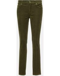 7 For All Mankind - Roxanne Mid-Rise Corduroy Slim Jeans - Lyst
