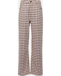 Etro - Checked Cotton-blend Tweed Wide-leg Pants - Lyst