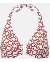 Max Mara - Avena Printed Halterneck Bikini Top - Lyst