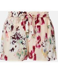 Ulla Johnson - Aurielle Floral Silk Shorts - Lyst