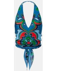 Etro - Top De Seda Estampado - Lyst