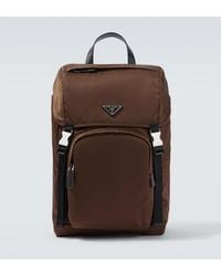 Prada - Re-Nylon Leather-Trimmed Backpack - Lyst