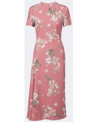 Erdem - Floral Asymmetric Floral Cady Midi Dress - Lyst