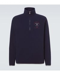 Brunello Cucinelli - Cashmere And Cotton-Blend Half-Zip Sweatshirt - Lyst