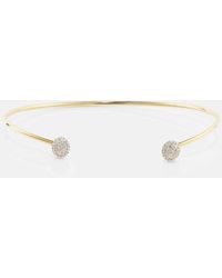 STONE AND STRAND - Dainty Mirror Ball 10kt Gold Cuff Bracelet With Diamonds - Lyst
