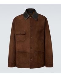 Prada - Leather-Trimmed Suede Jacket - Lyst