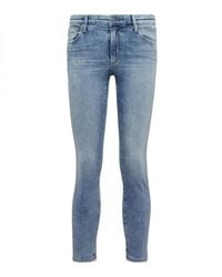 AG Jeans - Prima Crop Mid-rise Skinny Jeans - Lyst