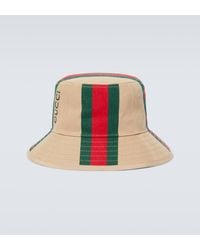 Gucci - Logo Printed Cotton Canvas Bucket Hat - Lyst