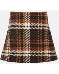 Patou - Minifalda En Mezcla De Lana A Cuadros - Lyst