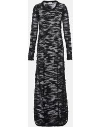 Ganni - Sheer Boucle Maxi Dress - Lyst