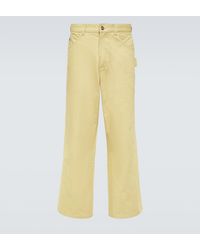 Bode - Brook Cotton Canvas Wide-Leg Pants - Lyst
