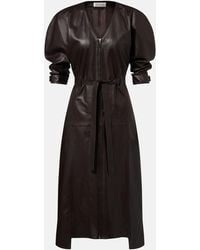 Victoria Beckham - Leather Midi Dress - Lyst