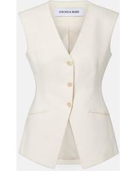 Veronica Beard - Gillson Cotton-Blend Twill Vest - Lyst