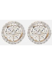 STONE AND STRAND - Boucles D'Oreilles Framed Mosaic En Or 10 Ct Et Diamants - Lyst