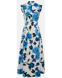 Erdem - Midikleid Mit Blumen-Print - Lyst