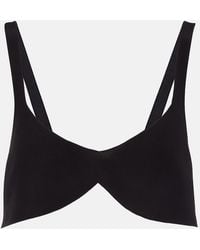 Prada - Oversized Silk Crepe De Chine Bra Top - Lyst