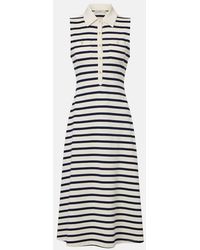 FRAME - Sea Breeze Striped Cotton Polo Dress - Lyst