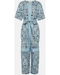 Tory Burch - Bedruckter Jumpsuit Aus Baumwolle - Lyst