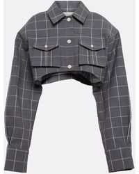 The Mannei - Pavlle Checked Cropped Cotton Jacket - Lyst
