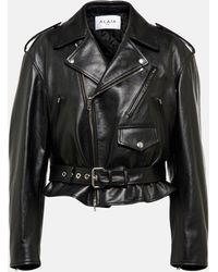 Alaïa Alaia Cropped Leather Biker Jacket | Lyst