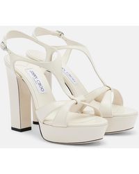Jimmy Choo - Kesia Leather Platform Sandals - Lyst