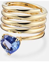 SHAY - Heart Spiral 18Kt Ring With Sapphire - Lyst