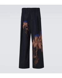 Dries Van Noten - Pilan Floral Wool-Blend Taffeta Wide-Leg Pants - Lyst