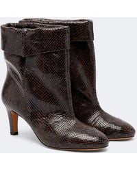 Isabel Marant - Eldra Snake-Effect Leather Ankle Boots - Lyst