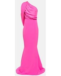 Safiyaa - One-shoulder Cape Gown - Lyst