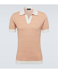 Thom Sweeney - Knitted Cotton And Linen Polo Shirt - Lyst