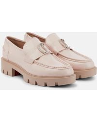 Christian Louboutin - Cl Moc Lug Patent Leather Loafers - Lyst