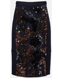 Plan C - Midirock Aus Einem Wollgemisch Mit Pailletten - Lyst