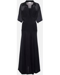 Victoria Beckham - Vestido Largo De Mezcla De Algodon Con Paneles - Lyst