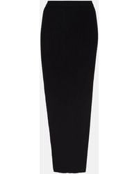 Rick Owens - Sacriskirt Ribbed-Knit Midi Skirt - Lyst