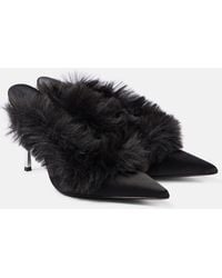 Magda Butrym - Faux Shearling Leather Mules - Lyst