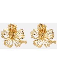 Oscar de la Renta - Hibiscus Clip-On Earrings - Lyst