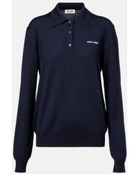 Miu Miu - Virgin Wool Polo Sweater - Lyst
