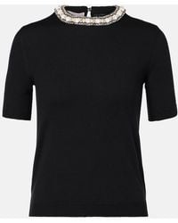 Valentino - Embroidered Virgin Wool Top - Lyst