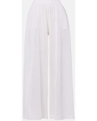 Alaïa - Linen And Silk Wide-Leg Pants - Lyst