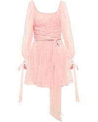 Saint Laurent Minikleid aus Seide - Pink