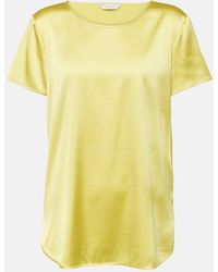 Max Mara - Cortona Silk-blend Satin T-shirt - Lyst