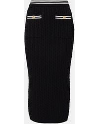 Alessandra Rich - Cable-Knit Cotton Midi Skirt - Lyst