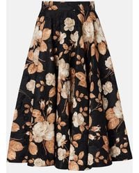 Dolce & Gabbana - Falda Midi De Brocado En Mezcla De Algodon Y Seda - Lyst