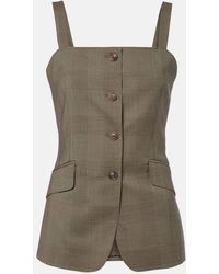 Max Mara - Plaid Virgin Wool Top - Lyst
