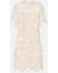 Oscar de la Renta - Floral Lace Minidress - Lyst