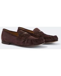 Fendi - Scrunch Suede Penny Loafers - Lyst