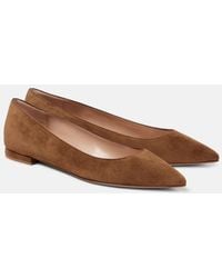 Gianvito Rossi - Gianvito Suede Ballet Flats - Lyst